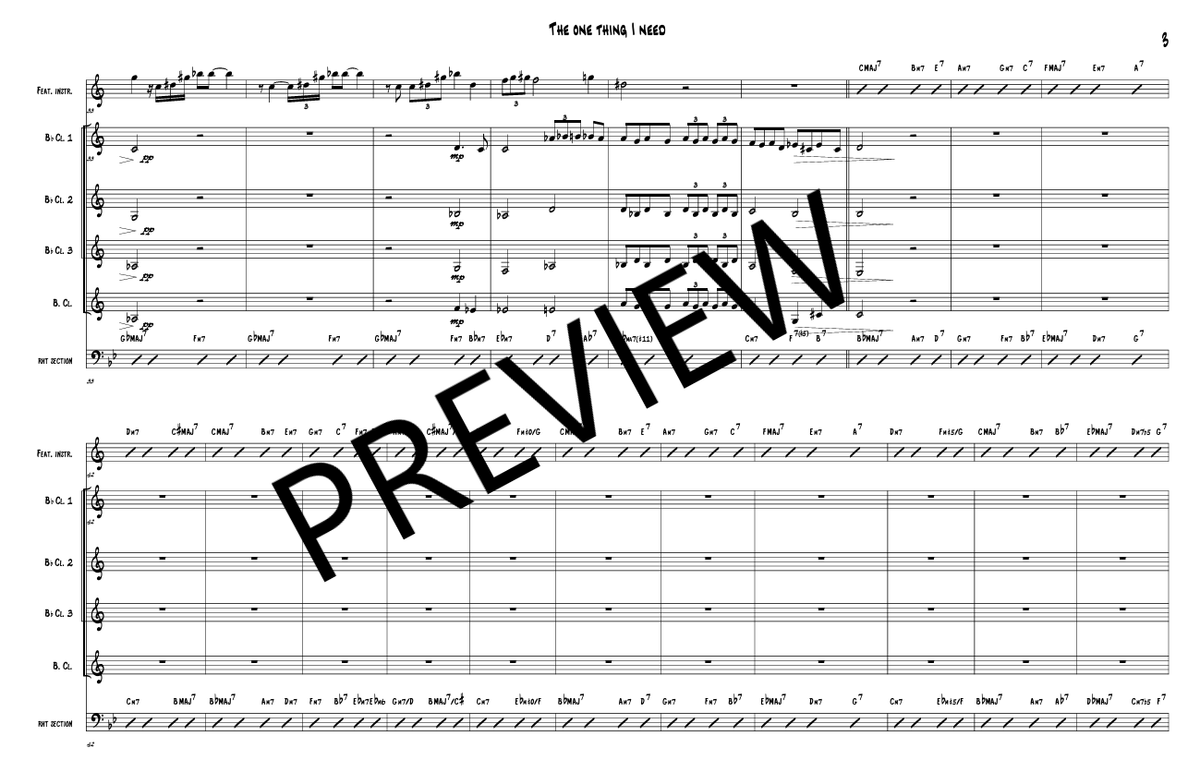The one thing I need sheet music – Score only