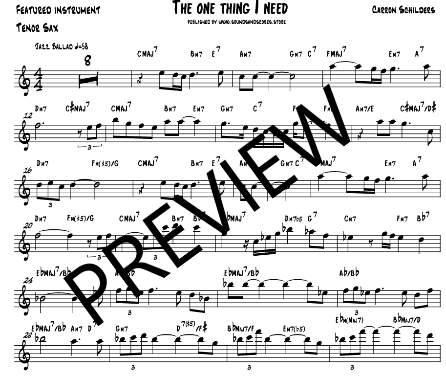 The one thing I need sheet music – Full score + parts