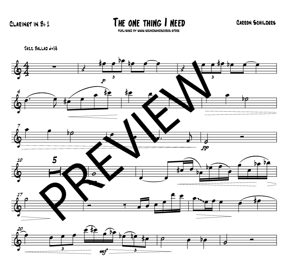 The one thing I need sheet music – Full score + parts